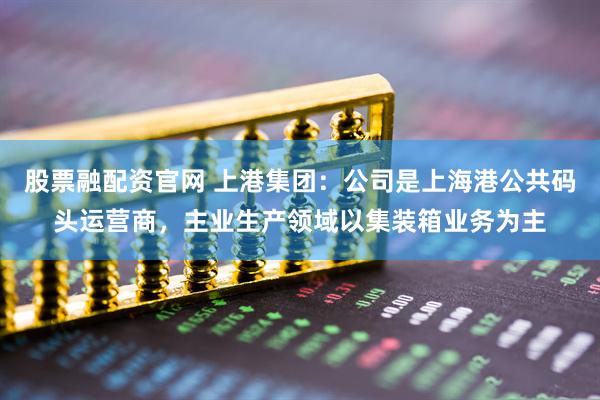 股票融配资官网 上港集团：公司是上海港公共码头运营商，主业生产领域以集装箱业务为主